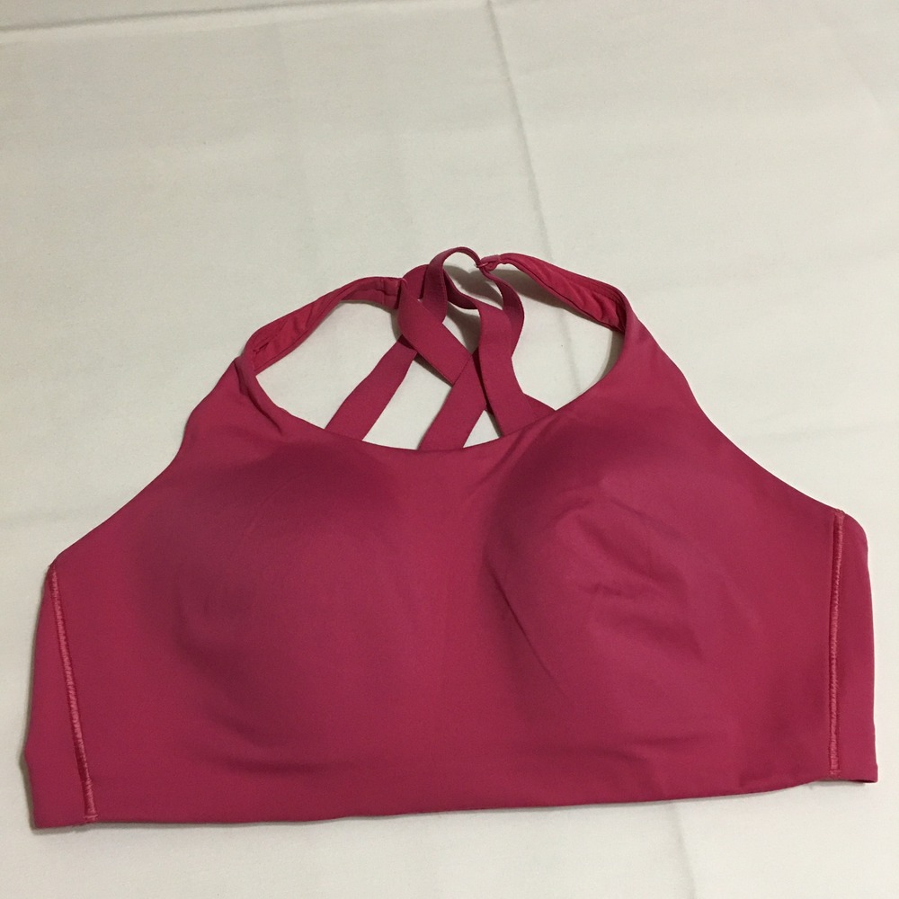 Lululemon Womens High Support Sports Bra 38D Pink Strappy Back